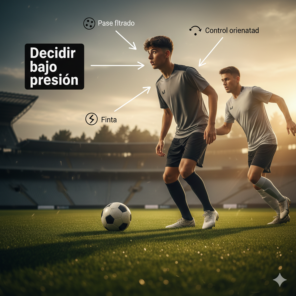 decidir bajo  presion a donde mandar el balon