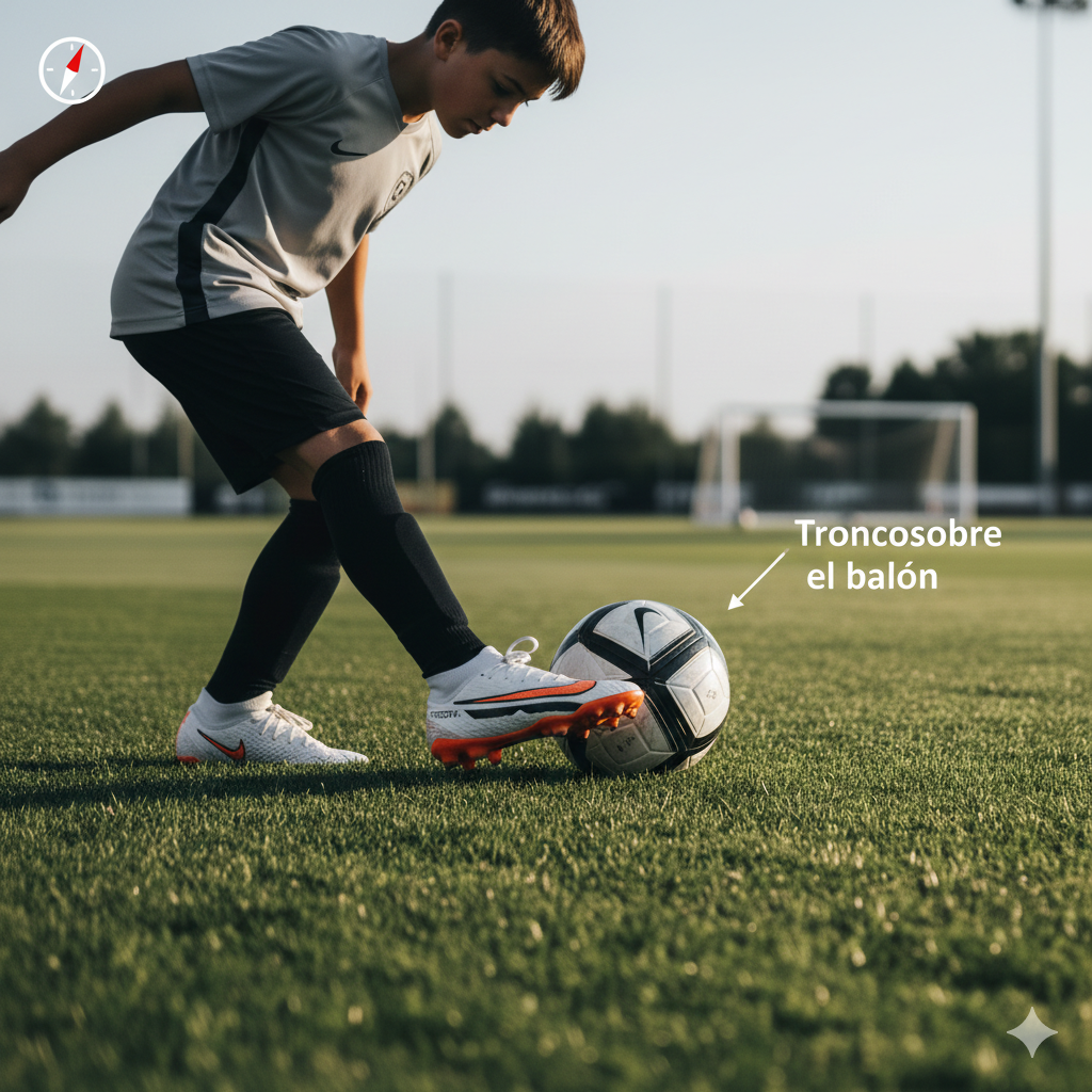 cuerpo sobre el balon futbol