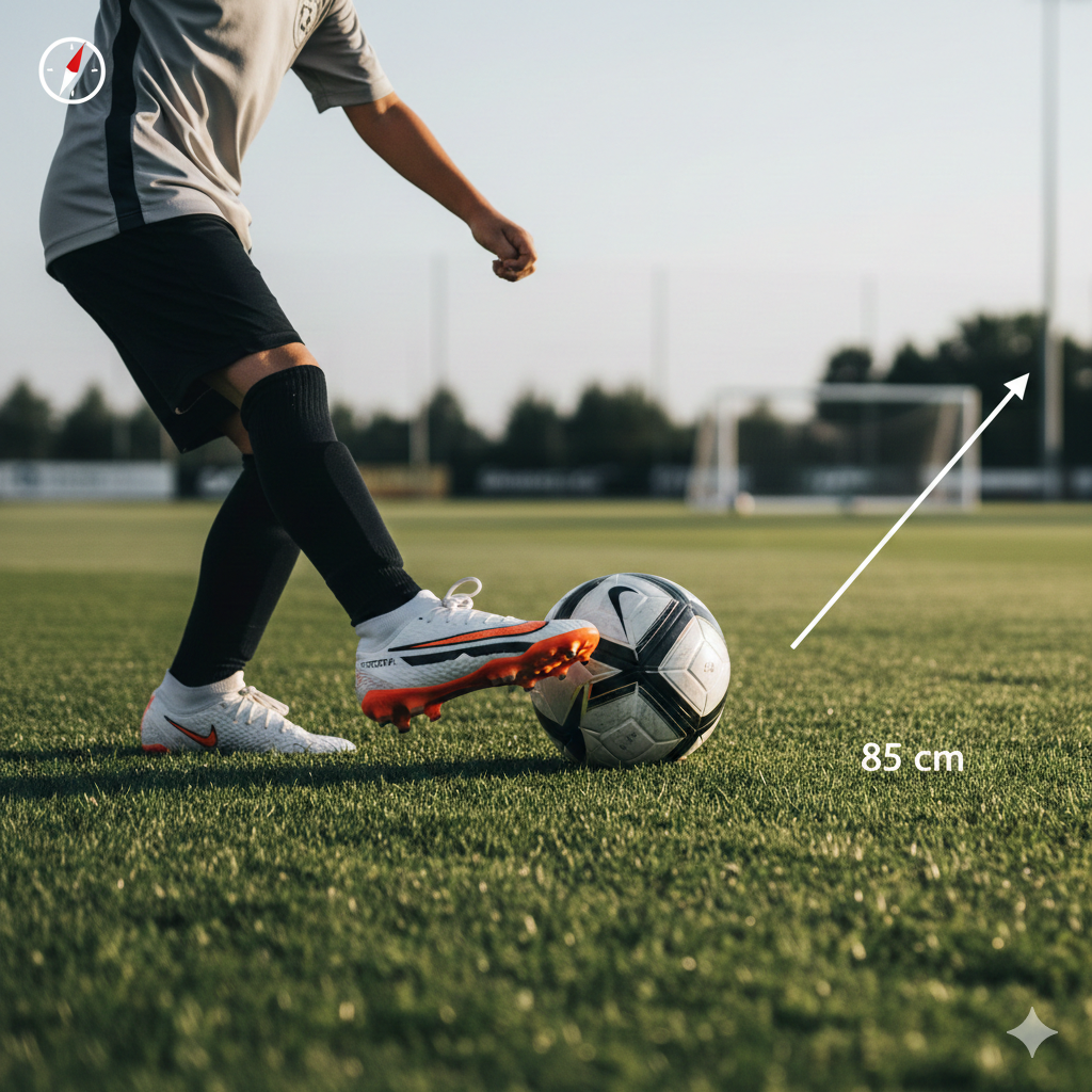 pie de apoyo en el balon futbol