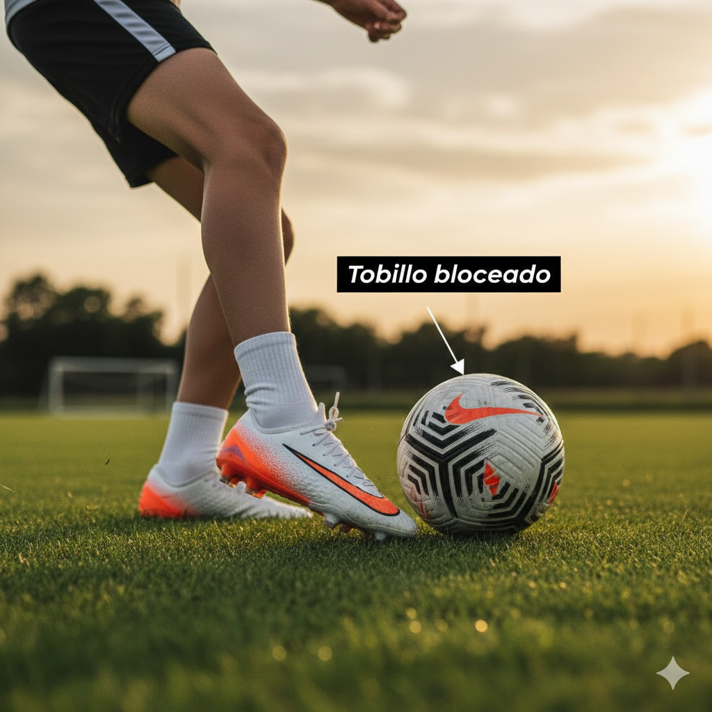 bloqueo del tobillo al chutar